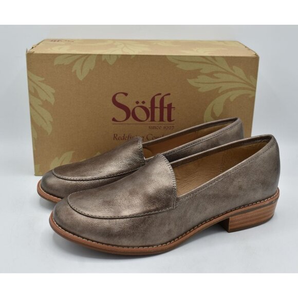 Sofft Womens Size 10 Napoli Bronze Leather Slip On Loafers Shoes - Picture 1 of 15